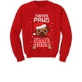 thumbnail image 1 of Tstars Boys Mens Unisex Christmas Sweatshirt Gift for Dog Lover Pug Fans Santa Paws Youth Xmas Shirt, 1 of 6