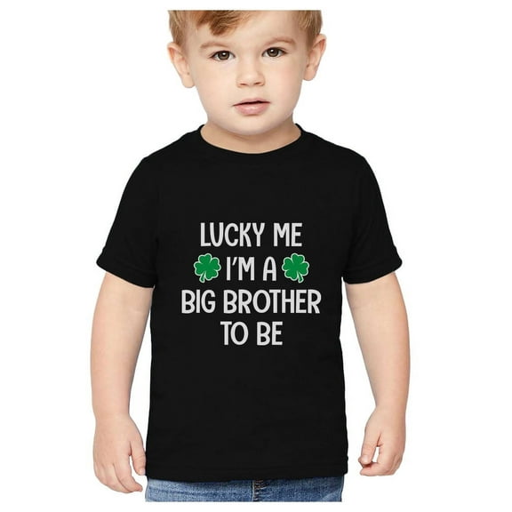 Tstars Boys St Patricks Day Shirt Lucky Me I'm a Big Brother to Be Kids St Patricks Day Shirts Gift for Boys Irish Big Bro Shirt Pride Proud Irish Toddler Kids T Shirt
