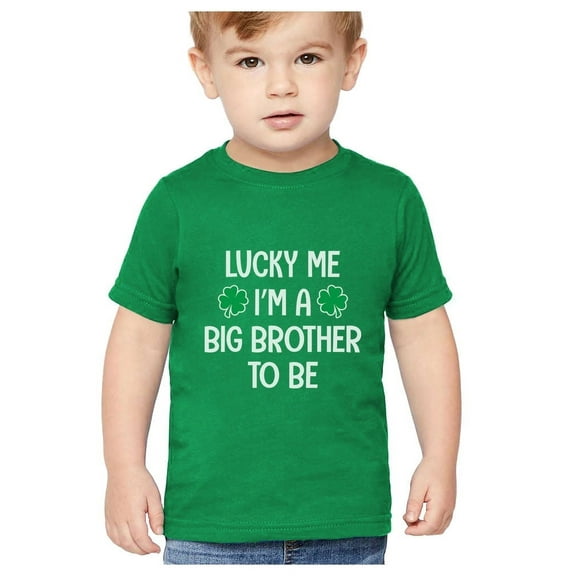Tstars Boys St Patricks Day Shirt Lucky Me I'm a Big Brother to Be Kids St Patricks Day Shirts Gift for Boys Irish Big Bro Shirt Pride Proud Irish Toddler Kids T Shirt