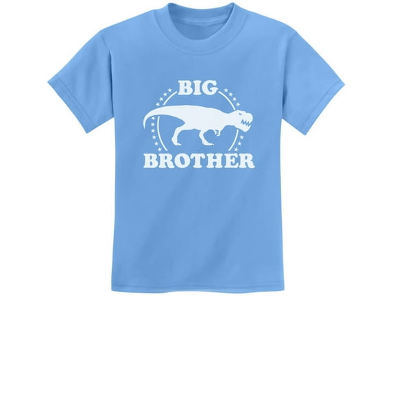 Tstars Boys T-Rex Big Brother T-shirt - Perfect Gift for Elder Sibling - Ideal for Birthdays, Pregnancy Announcements - Fun Dinosaur Themed Graphic Tee - Kids Love T-Rex - Small California Blue