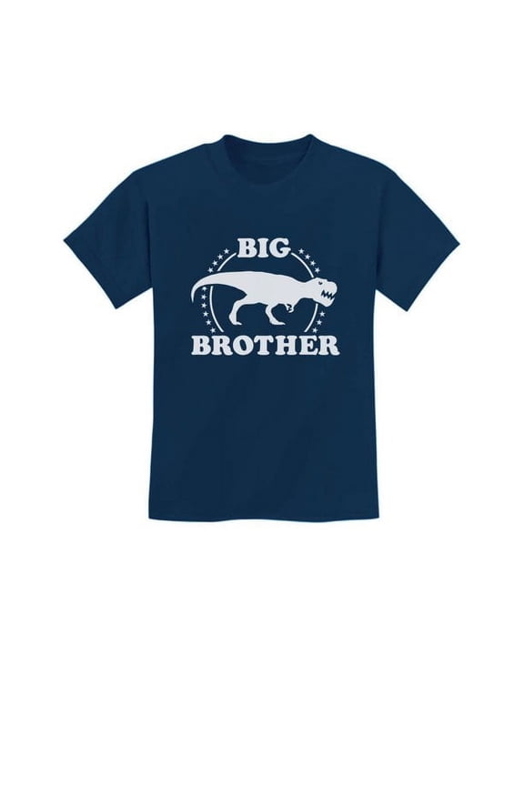 Boys T-Rex Big Brother T-shirt - Perfect Gift for Elder Sibling - Ideal for Birthdays, Pregnancy Announcements - Fun Dinosaur Themed Graphic Tee - Kids Love T-Rex - X-Large Navy