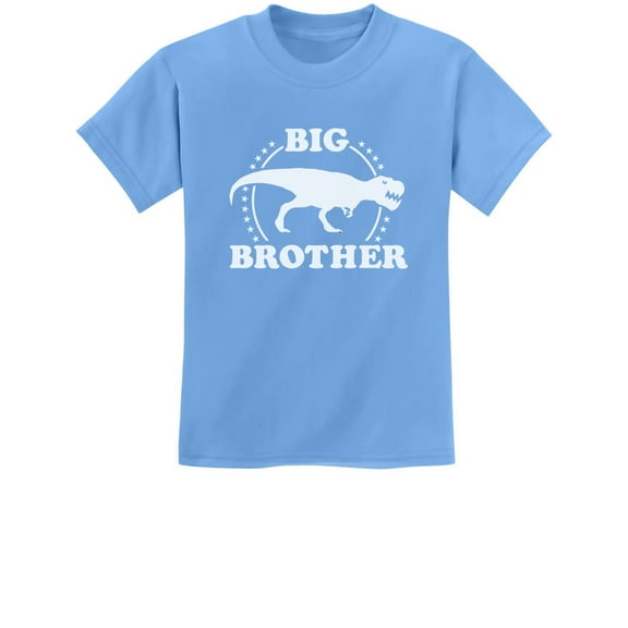 Tstars Boys T-Rex Big Brother T-shirt - Perfect Gift for Elder Sibling - Ideal for Birthdays, Pregnancy Announcements - Fun Dinosaur Themed Graphic Tee - Kids Love T-Rex - X-Small California Blue