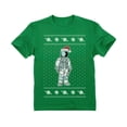 thumbnail image 1 of Tstars Boys Ugly Christmas Astronaut Santa Space T-Shirt - L Green, 1 of 4