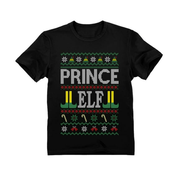 Tstars Boys Ugly Christmas Prince Elf Family Elf Kids Christmas Gift Toddler Kids T-Shirt