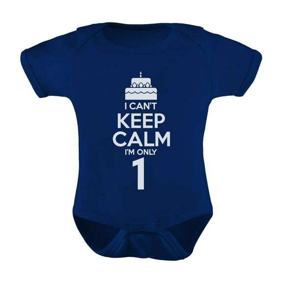 Tstars Boys Unisex 1st Birthday Gift Birthday Gift for 1 Year Old I Can't Keep Calm I'm One Cake Cute Birthday Party Birthday Gifts for Baby Boy B Day Baby Bodysuit