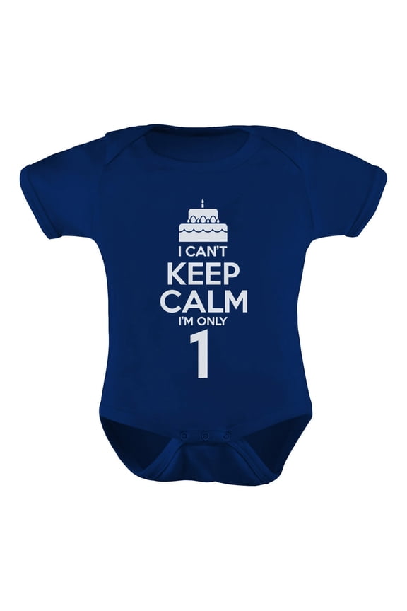 Boys Unisex 1st Birthday Gift Birthday Gift for 1 Year Old I Can't Keep Calm I'm One Cake Cute Birthday Party Birthday Gifts for Baby Boy B Day Baby Bodysuit