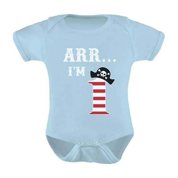Tstars Boys Unisex 1st Birthday Gift Arr I'm 1 Pirate Birthday Gift for 1 Year Old Birthday Gift for Baby Boys Birthday Gift for One Year Old Birthday Party B Day Baby Bodysuit