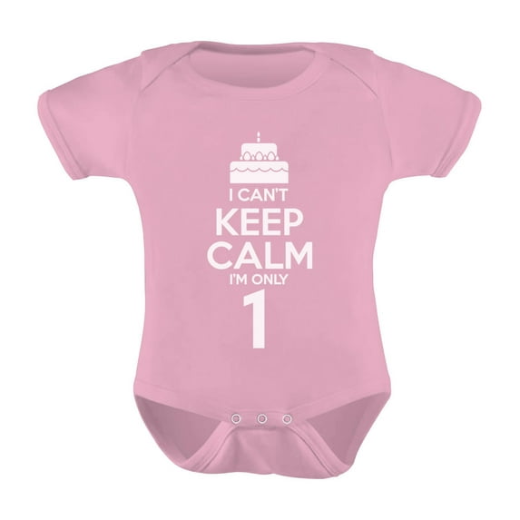 Tstars Boys Unisex 1st Birthday Gift Birthday Gift for 1 Year Old I Can't Keep Calm I'm One Cake Cute Birthday Party Birthday Gifts for Baby Boy B Day Baby Bodysuit