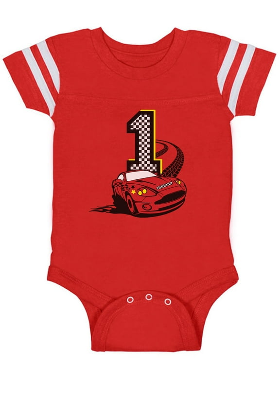 Boys Unisex 1st Birthday Gift Shirt Birthday Gift for 1 Year Old Racing Car 1st Birthday Gift for One Year Old Birthday Gift for Baby Boys Birthday Party B Day Infant Baby Jersey Bodysuit