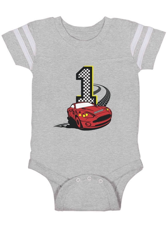 Boys Unisex 1st Birthday Gift Shirt Birthday Gift for 1 Year Old Racing Car 1st Birthday Gift for One Year Old Birthday Gift for Baby Boys Birthday Party B Day Infant Baby Jersey Bodysuit