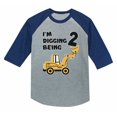 thumbnail image 1 of Tstars Boys Unisex 2nd Birthday Gift Tshirt Birthday Gift for 2 Year Old Construction Birthday Shirts for Baby Boy Graphic Tee Birthday Party B Day 3-4 Sleeve Baseball Jersey Toddler Shirt, 1 of 5