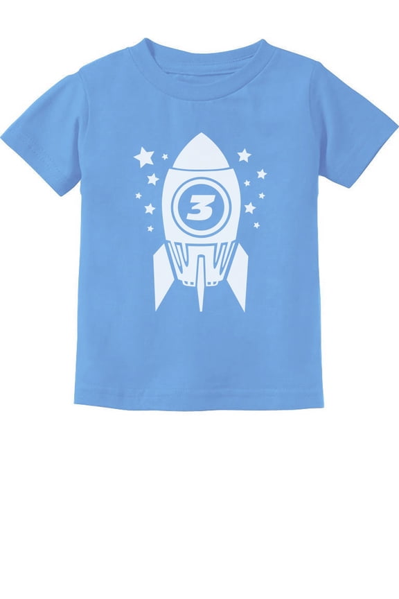 Boys Unisex 3rd Birthday Gift Birthday Gift for 3 Year Old Tshirt Space Rocket Birthday Shirts for Boy Graphic Tee B Day Birthday Party Toddler Infant Kids T Shirt