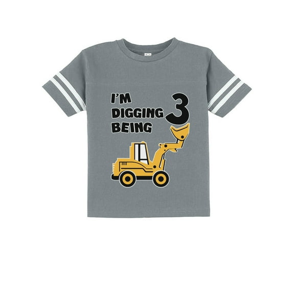 Tstars Boys Unisex 3rd Birthday Gift Birthday Gift for 3 Year Old Bulldozer Construction Birthday Shirts for Boy Graphic Tee Cute B Day Birthday Party Toddler Jersey T Shirt