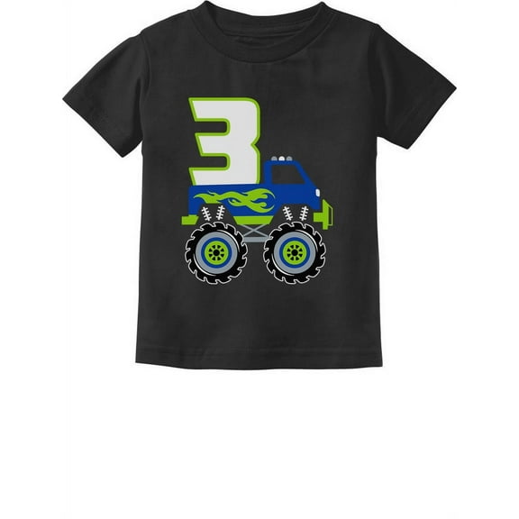 Tstars Boys Unisex 3rd Birthday Gift Truck Shirt Birthday Gift for 3 Year Old Birthday Gift for Boys Birthday Party B Day Toddler Kids T-Shirt