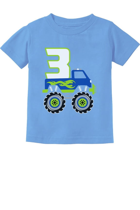 Boys Unisex 3rd Birthday Gift Truck Shirt Birthday Gift for 3 Year Old Birthday Gift for Boys Birthday Party B Day Toddler Kids T-Shirt