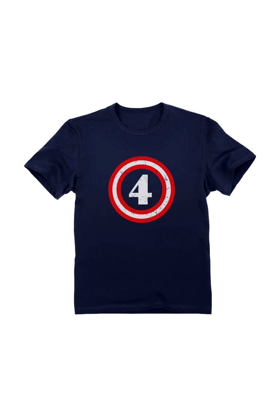 Boys Unisex 4th Birthday Gift Birthday Gift for 4 Year Old Captain Birthday Shirts for Boy Graphic Tee Gift for Four Years Old B Day Birthday Party Toddler Infant Kids T Shirt