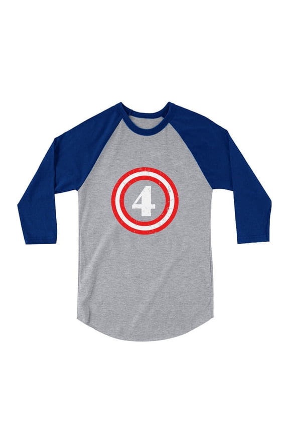 Boys Unisex 4th Birthday Gift Shirt Birthday Gift for 4 Year Old Captain Birthday Shirts for Boy Graphic Tee B Day Birthday Party 3-4 Sleeve Baseball Jersey Toddler Shirt