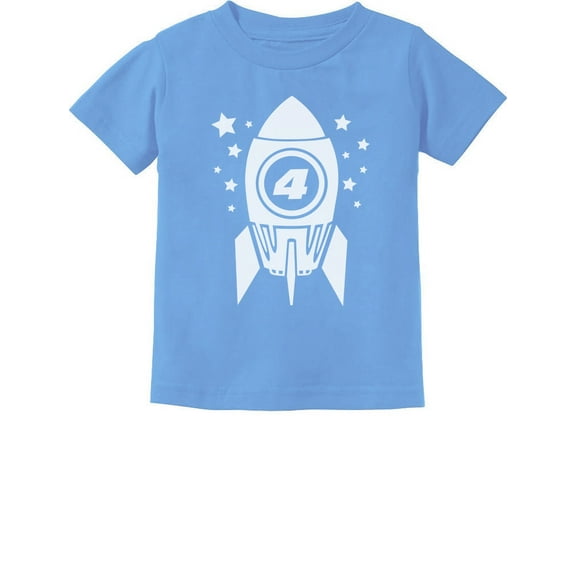 Tstars Boys Unisex 4th Birthday Gift Space Rocket Shirt Birthday Gift for 4 Year Old Birthday Gift for Boys Gift for Four Year Old Birthday Party B Day Toddler Infant Kids T-Shirt