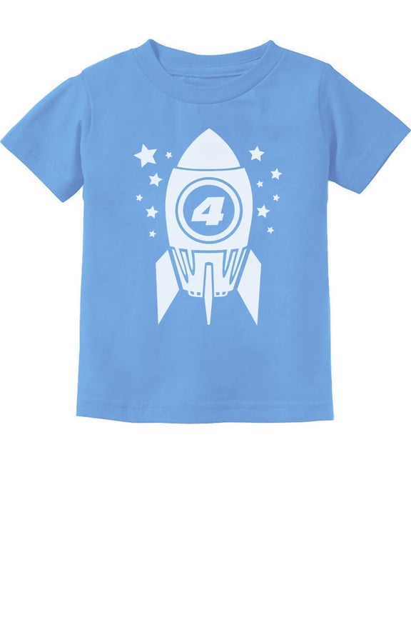 Boys Unisex 4th Birthday Gift Space Rocket Shirt Birthday Gift for 4 Year Old Birthday Gift for Boys Gift for Four Year Old Birthday Party B Day Toddler Infant Kids T-Shirt