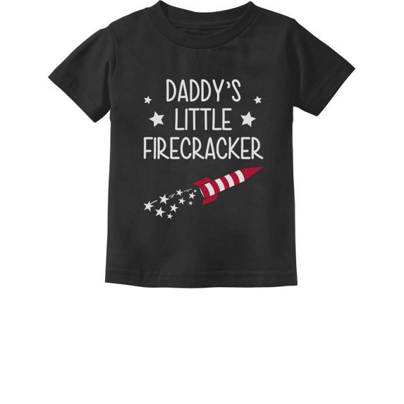 Tstars Boys Unisex 4th of July Shirts for Boy Kids Daddys Little Firecracker Cute Funny Humor Independence Day Patriotic USA Gifts Fourth of July Toddler Infant Kids T Shirt