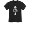 thumbnail image 1 of Tstars Boys Unisex 5h Birthday Gift Birthday Cake Graphic Tee Birthday Gift for 5 Year Old Birthday Gift for Boys I Can't Keep Calm I'm 5 Children's Birthday Party B Day Cute Kids T-Shirt, 1 of 8