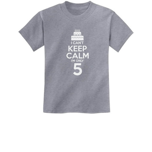 Tstars Boys Unisex 5h Birthday Gift Birthday Cake Graphic Tee Birthday Gift for 5 Year Old Birthday Gift for Boys I Can't Keep Calm I'm 5 Children's Birthday Party B Day Cute Kids T Shirt