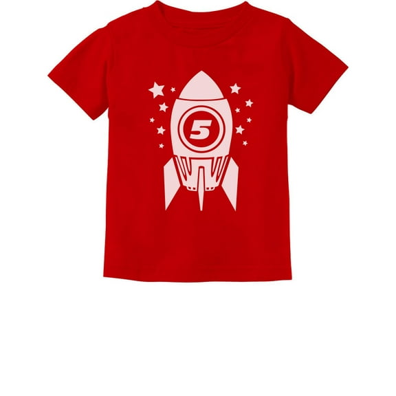 Tstars Boys Unisex 5th Birthday Gift Space Rocket Shirt Birthday Gift for 5 Year Old Birthday Gift for Boys Gift for Five Year Old Birthday Party B Day Toddler Infant Kids T Shirt