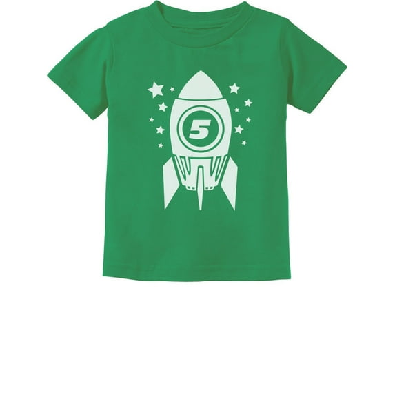 Tstars Boys Unisex 5th Birthday Gift Space Rocket Shirt Birthday Gift for 5 Year Old Birthday Gift for Boys Gift for Five Year Old Birthday Party B Day Youth Kids T Shirt