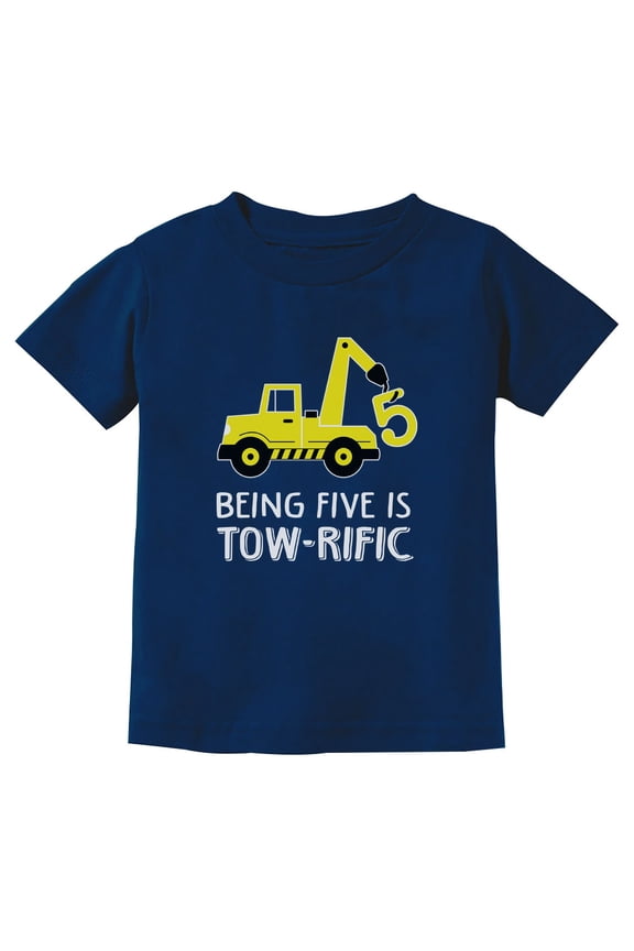 Boys Unisex 5th Birthday Gift Tractor Construction Shirt Birthday Gift for 5 Year Old Birthday Gift for Boys Birthday Party B Day Toddler Kids T Shirt