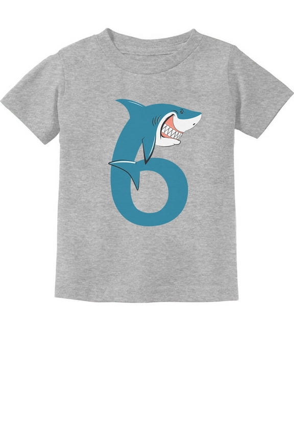 Boys Unisex 6th Birthday Gift Shark Shirt Birthday Gift for 6 Year Old Birthday Gift for Boys Gift for Six Years Old Birthday Party B Day Toddler Kids T-Shirt