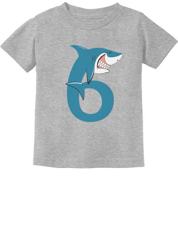 Boys Unisex 6th Birthday Gift Shark Shirt Birthday Gift for 6 Year Old Birthday Gift for Boys Gift for Six Years Old Birthday Party B Day Toddler Kids T-Shirt