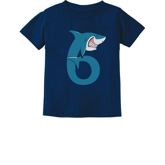 Tstars Boys Unisex 6th Birthday Gift Shark Shirt Birthday Gift for 6 Year Old Birthday Gift for Boys Gift for Six Years Old Birthday Party B Day Toddler Kids T-Shirt