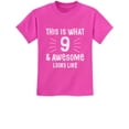 thumbnail image 1 of Tstars Boys Unisex 9th Birthday Celebration T-Shirt - '9 and Awesome' Theme - Ideal Gift for Nine Year Old Birthday Boy or Girl - Party Ready Kids Apparel - Trendy Age Pride Youth Top, 1 of 6