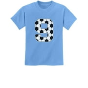 Tstars Boys Unisex 9th Birthday Soccer-Themed T-Shirt - Youth Kids Party Tee - Perfect Gift for Soccer Lovers - Celebratory Sports Apparel - Fun & Unique Birthday Outfit