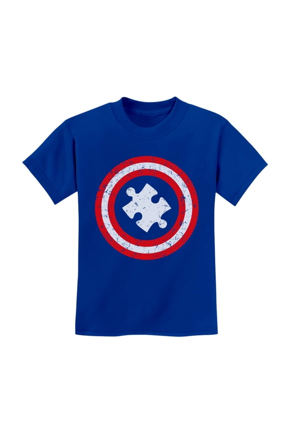 Boys Unisex Autism Awareness Kids Shirt Puzzle Superhero Captain Autism Autistic Spectrum Awareness Acceptance Autistic Support Shirts for Boys Kids T-Shirt