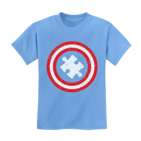Tstars Boys Unisex Autism Awareness Kids Shirt Puzzle Superhero Captain Autism Autistic Spectrum Awareness Acceptance Autistic Support Shirts for Boys Kids T-Shirt