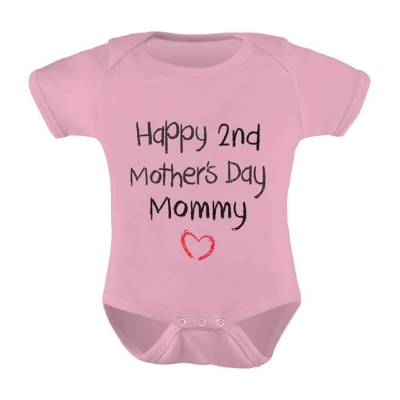 Tstars Boys Unisex Best Gift for Mother's Day Shirts Happy 2nd Mothers Day Baby Toddler Cool Cute Gift for Mom Shirts for Baby Boy Mothers Day Gift Infant Baby One Piece Cute Baby Bodysuit