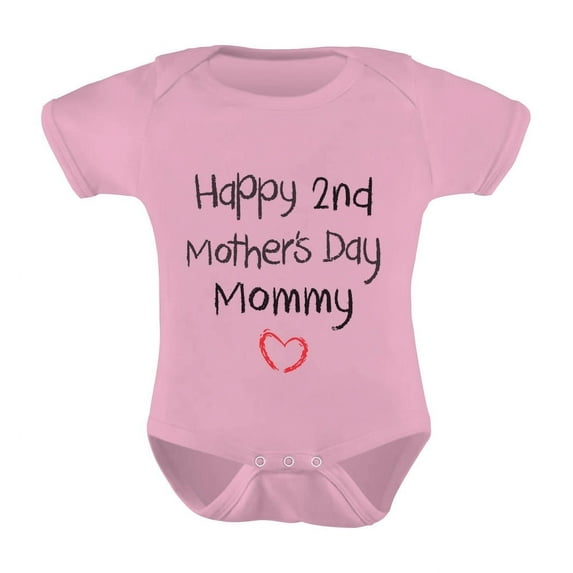 Tstars Boys Unisex Best Gift for Mother's Day Shirts Happy 2nd Mothers Day Baby Toddler Cool Cute Gift for Mom Shirts for Baby Boy Mothers Day Gift Infant Baby One Piece Cute Baby Bodysuit