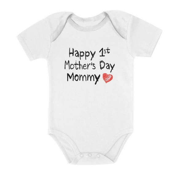 Tstars Boys Unisex Best Gift for Mother's Day Shirts Happy First Mothers Day Baby Toddler Cool Cute Gift for Mom Shirts for Baby Boy Mothers Day Gift Baby Shower Infant Baby Bodysuit