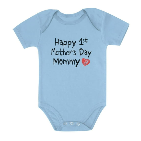 Tstars Boys Unisex Best Gift for Mother's Day Shirts Happy First Mothers Day Baby Toddler Cool Cute Gift for Mom Shirts for Baby Boy Mothers Day Gift Baby Shower Infant Baby Bodysuit