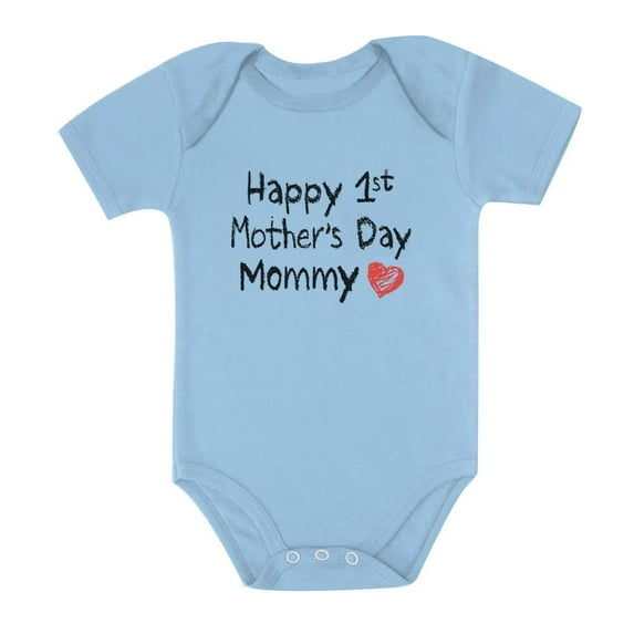 Tstars Boys Unisex Best Gift for Mother's Day Shirts Happy First Mothers Day Baby Toddler Cool Cute Gift for Mom Shirts for Baby Boy Mothers Day Gift Baby Shower Infant Baby Bodysuit