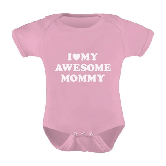 Tstars Boys Unisex Best Gift for Mother's Day Shirts I Love my Awesome Mommy Baby Toddler Cool Cute Gift for Mom Shirts for Baby Boy Mothers Day Gift Baby Bodysuit