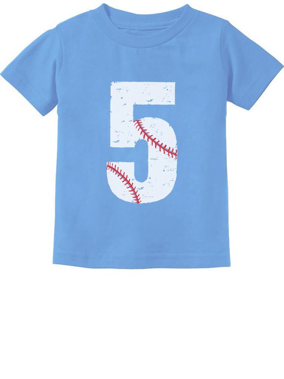 Boys Unisex Birthday Gift for 5 Year Old Graphic Tee 5th Birthday Gift for Five Year Old Birthday Baseball Shirts for Boy B Day Birthday Party Toddler Kids Graphic T Shirt