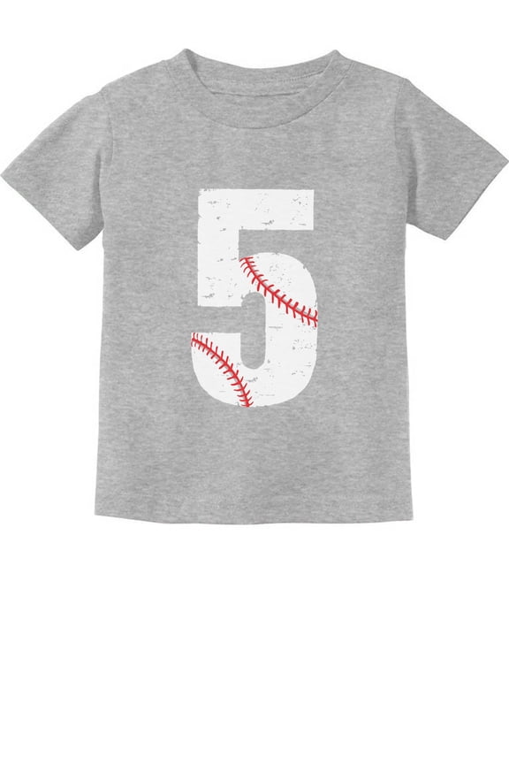 Boys Unisex Birthday Gift for 5 Year Old Graphic Tee 5th Birthday Gift for Five Year Old Birthday Baseball Shirts for Boy B Day Birthday Party Toddler Kids Graphic T Shirt