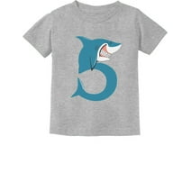 Tstars Boys Unisex Birthday Gift for 5 Year Old Shark Shirt 5th Birthday Gift for Five Year Old Birthday Party Birthday Shirts for Boy B Day Graphic Tee Toddler Kids Graphic T Shirt