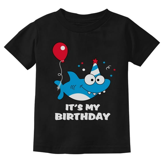 Tstars Boys Unisex Birthday Shark Birthday Party Shirt Funny Humor Graphic Tee Gift Birthday Party Birthday Gift Birthday Shirts for Boy B Day Toddler Kids Graphic T Shirt