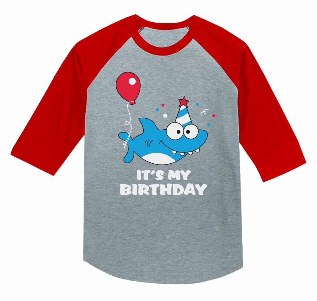 Tstars Boys Unisex Birthday Shark Birthday Party Shirt Gift