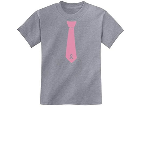 Tstars Boys Unisex Breast Cancer Awareness Shirts Pink Ribbon Tie Pink Ribbon Cancer Support Ribbon Apparel for Boys Youth Kids Graphic T Shirt