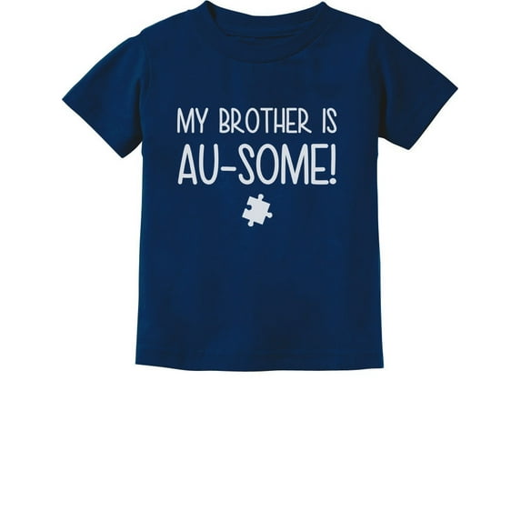 Tstars Boys Unisex My Brother is Au-some Autism Awareness Siblings Autistic Spectrum Awareness Acceptance Autistic Support Shirts for Boys Toddler Infant Kids T Shirt