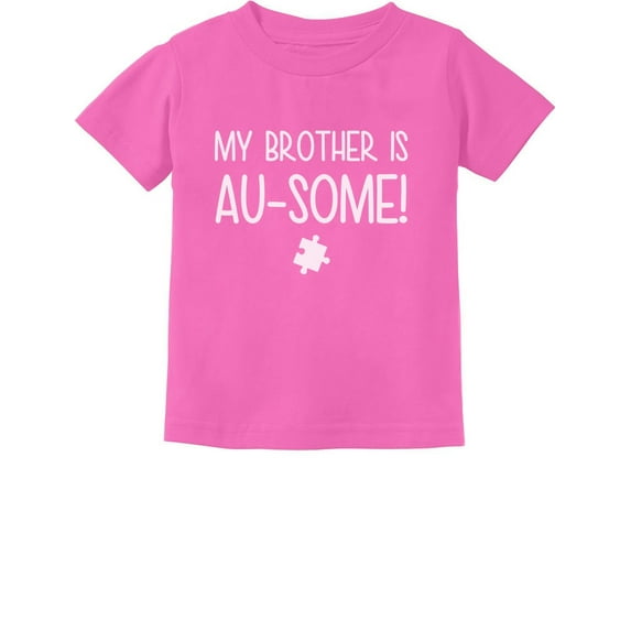 Tstars Boys Unisex My Brother is Au-some Autism Awareness Siblings Autistic Spectrum Awareness Acceptance Autistic Support Shirts for Boys Toddler Infant Kids T Shirt